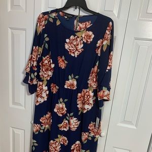 Navy Floral Dress